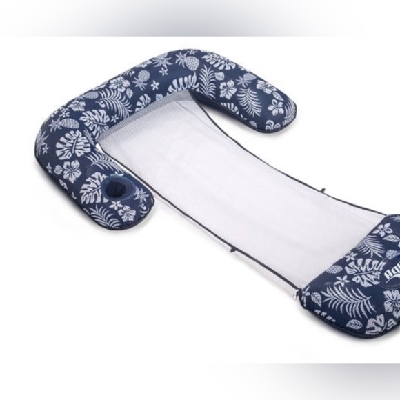 AQUA 3-in-1 Pool Chair Lounge, Pool Float for Adults, Adjustable Mesh & Footrest - Picture 4 of 5